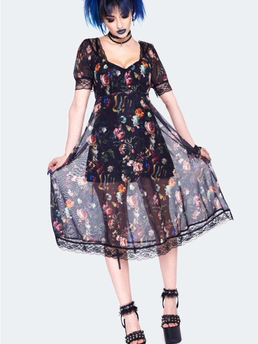 Jawbreaker Night Garden Midi Dress Size S/UK8/US4/EU36